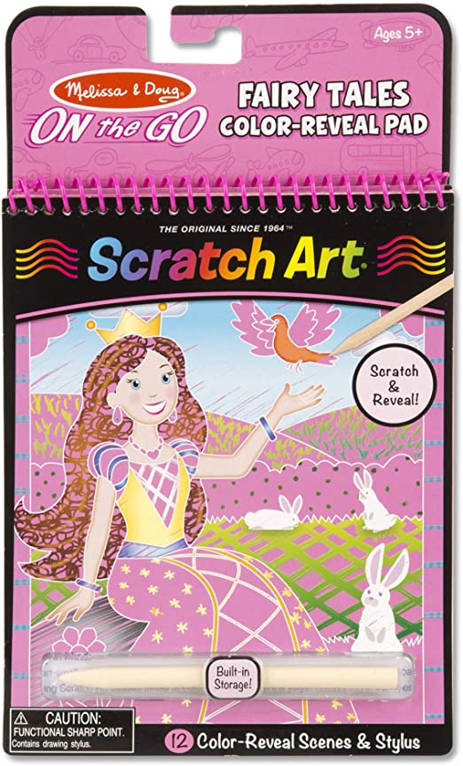 MELISSA AND DOUG - ON THE GO SCRATCH ART - FAIRY TALES COLOR-REVEAL PAD